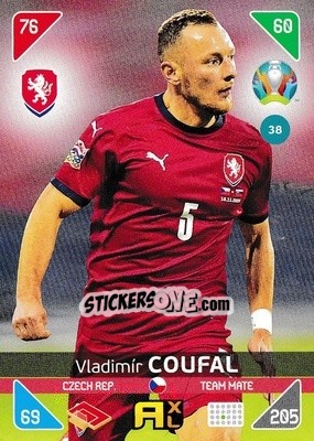 Sticker Vladimír Coufal - UEFA Euro 2020 Kick Off. Adrenalyn XL n. 38 - Panini