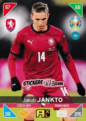 Sticker Jakub Jankto - UEFA Euro 2020 Kick Off. Adrenalyn XL n. 40 - Panini