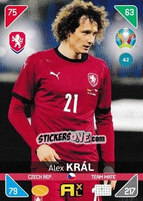 Sticker Alex Král - UEFA Euro 2020 Kick Off. Adrenalyn XL n. 42 - Panini