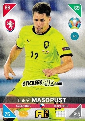 Sticker Lukáš Masopust - UEFA Euro 2020 Kick Off. Adrenalyn XL n. 43 - Panini
