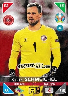Sticker Kasper Schmeichel - UEFA Euro 2020 Kick Off. Adrenalyn XL n. 46 - Panini