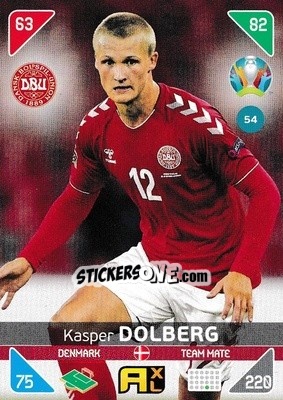 Figurina Kasper Dolberg - UEFA Euro 2020 Kick Off. Adrenalyn XL - Panini