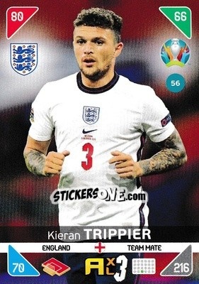 Sticker Kieran Trippier - UEFA Euro 2020 Kick Off. Adrenalyn XL n. 56 - Panini