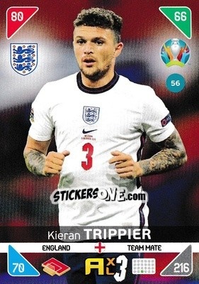 Cromo Kieran Trippier - UEFA Euro 2020 Kick Off. Adrenalyn XL - Panini