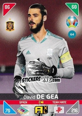 Figurina David de Gea - UEFA Euro 2020 Kick Off. Adrenalyn XL - Panini