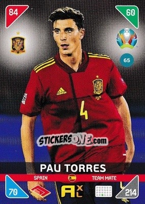 Sticker Pau Torres - UEFA Euro 2020 Kick Off. Adrenalyn XL n. 65 - Panini