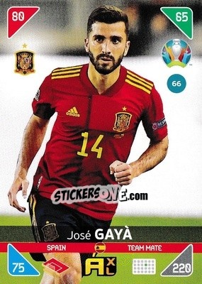 Sticker José Gayà - UEFA Euro 2020 Kick Off. Adrenalyn XL n. 66 - Panini