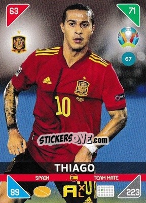 Sticker Thiago - UEFA Euro 2020 Kick Off. Adrenalyn XL n. 67 - Panini