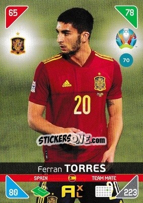 Cromo Ferrán Torres - UEFA Euro 2020 Kick Off. Adrenalyn XL - Panini