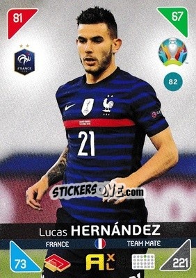 Sticker Lucas Hernández - UEFA Euro 2020 Kick Off. Adrenalyn XL n. 82 - Panini