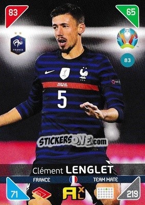 Sticker Clément Lenglet - UEFA Euro 2020 Kick Off. Adrenalyn XL n. 83 - Panini