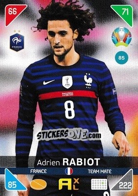 Sticker Adrien Rabiot - UEFA Euro 2020 Kick Off. Adrenalyn XL n. 85 - Panini