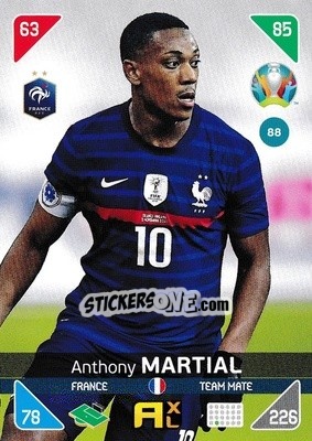 Sticker Anthony Martial - UEFA Euro 2020 Kick Off. Adrenalyn XL n. 88 - Panini