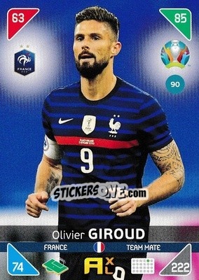 Figurina Olivier Giroud - UEFA Euro 2020 Kick Off. Adrenalyn XL - Panini