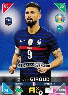 Sticker Olivier Giroud - UEFA Euro 2020 Kick Off. Adrenalyn XL n. 90 - Panini