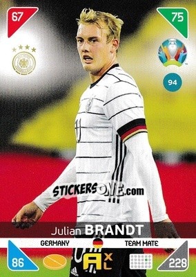 Sticker Julian Brandt - UEFA Euro 2020 Kick Off. Adrenalyn XL n. 94 - Panini