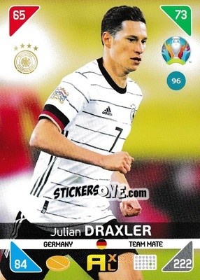 Sticker Julian Draxler - UEFA Euro 2020 Kick Off. Adrenalyn XL n. 96 - Panini