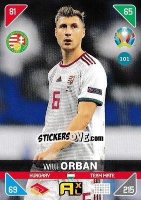Figurina Willi Orban - UEFA Euro 2020 Kick Off. Adrenalyn XL - Panini