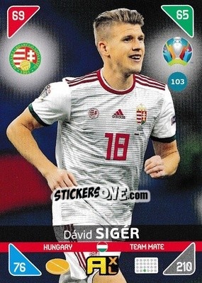 Sticker Dávid Sigér - UEFA Euro 2020 Kick Off. Adrenalyn XL n. 103 - Panini