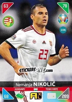 Sticker Nemanja Nikolic - UEFA Euro 2020 Kick Off. Adrenalyn XL n. 106 - Panini