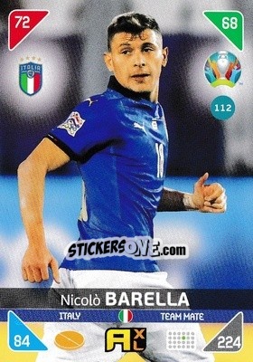 Sticker Nicolò Barella - UEFA Euro 2020 Kick Off. Adrenalyn XL n. 112 - Panini