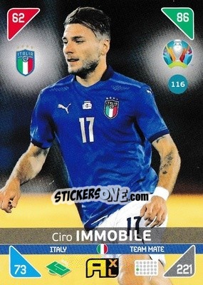 Figurina Ciro Immobile - UEFA Euro 2020 Kick Off. Adrenalyn XL - Panini