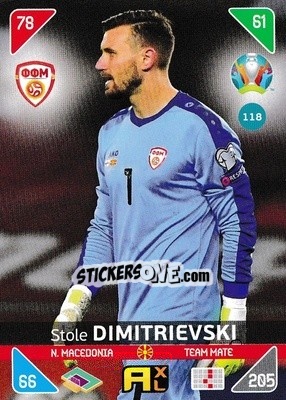 Sticker Stole Dimitrievski - UEFA Euro 2020 Kick Off. Adrenalyn XL n. 118 - Panini