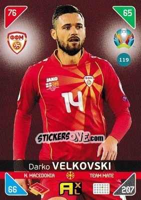 Figurina Darko Velkovski - UEFA Euro 2020 Kick Off. Adrenalyn XL - Panini