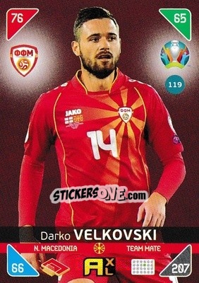 Sticker Darko Velkovski - UEFA Euro 2020 Kick Off. Adrenalyn XL n. 119 - Panini