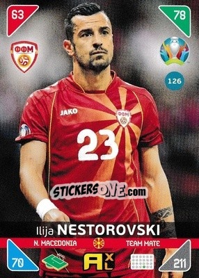 Sticker Ilija Nestorovski - UEFA Euro 2020 Kick Off. Adrenalyn XL - Panini