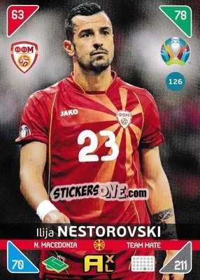 Sticker Ilija Nestorovski - UEFA Euro 2020 Kick Off. Adrenalyn XL n. 126 - Panini