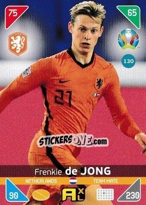 Sticker Frenkie de Jong - UEFA Euro 2020 Kick Off. Adrenalyn XL n. 130 - Panini