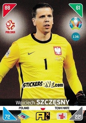 Cromo Wojciech Szczęsny - UEFA Euro 2020 Kick Off. Adrenalyn XL - Panini