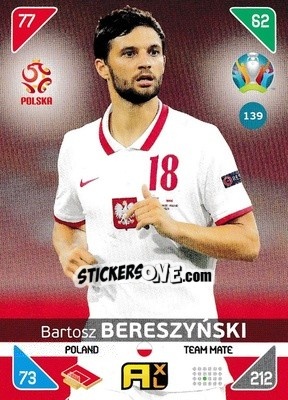 Sticker Bartosz Bereszyński - UEFA Euro 2020 Kick Off. Adrenalyn XL n. 139 - Panini
