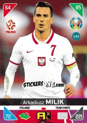 Sticker Arkadiusz Milik - UEFA Euro 2020 Kick Off. Adrenalyn XL n. 143 - Panini