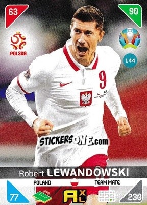 Sticker Robert Lewandowski - UEFA Euro 2020 Kick Off. Adrenalyn XL n. 144 - Panini