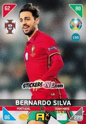 Figurina Bernardo Silva - UEFA Euro 2020 Kick Off. Adrenalyn XL - Panini