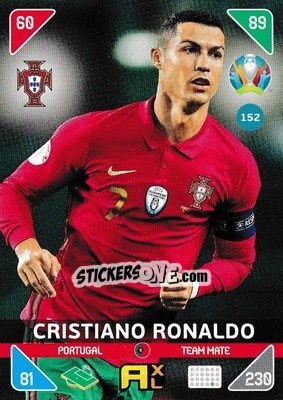 Sticker Cristiano Ronaldo - UEFA Euro 2020 Kick Off. Adrenalyn XL n. 152 - Panini