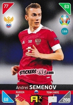 Sticker Andrei Semenov - UEFA Euro 2020 Kick Off. Adrenalyn XL n. 155 - Panini
