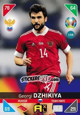 Sticker Georgi Dzhikiya - UEFA Euro 2020 Kick Off. Adrenalyn XL n. 156 - Panini