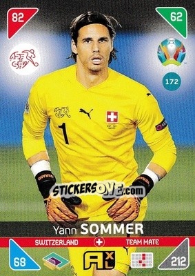 Sticker Yann Sommer - UEFA Euro 2020 Kick Off. Adrenalyn XL n. 172 - Panini