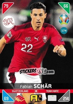 Sticker Fabian Schär - UEFA Euro 2020 Kick Off. Adrenalyn XL n. 174 - Panini