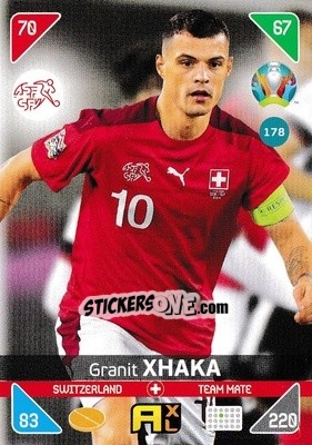 Sticker Granit Xhaka - UEFA Euro 2020 Kick Off. Adrenalyn XL n. 178 - Panini