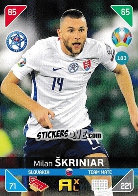 Sticker Milan Škriniar - UEFA Euro 2020 Kick Off. Adrenalyn XL n. 183 - Panini