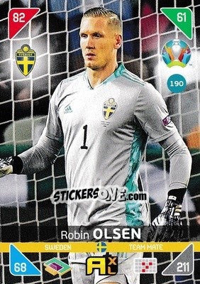 Sticker Robin Olsen - UEFA Euro 2020 Kick Off. Adrenalyn XL n. 190 - Panini