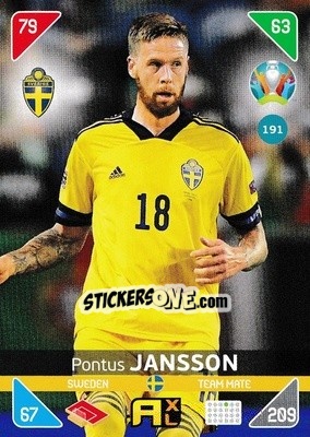 Sticker Pontus Jansson - UEFA Euro 2020 Kick Off. Adrenalyn XL n. 191 - Panini