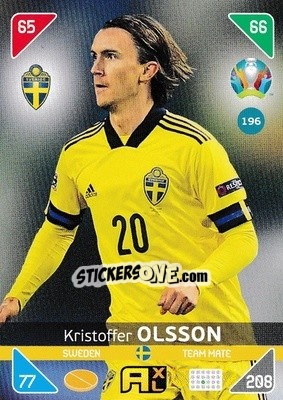 Sticker Kristoffer Olsson - UEFA Euro 2020 Kick Off. Adrenalyn XL n. 196 - Panini