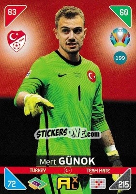 Sticker Mert Günok - UEFA Euro 2020 Kick Off. Adrenalyn XL - Panini