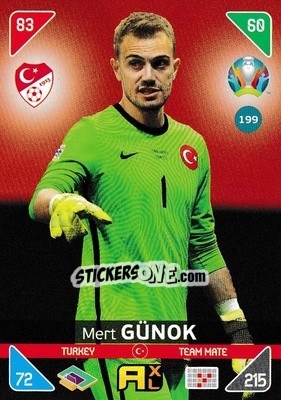 Sticker Mert Günok - UEFA Euro 2020 Kick Off. Adrenalyn XL n. 199 - Panini
