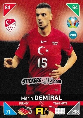 Sticker Merih Demiral - UEFA Euro 2020 Kick Off. Adrenalyn XL n. 200 - Panini